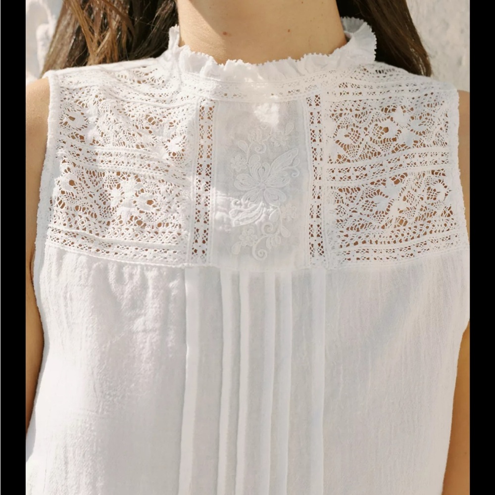 Zara White Lace Blouse